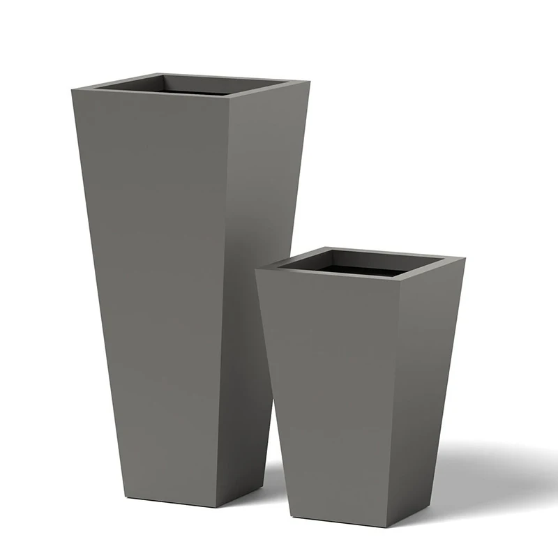 eco friendly outdoor  cool stand metal black modern large plant flower pot vase