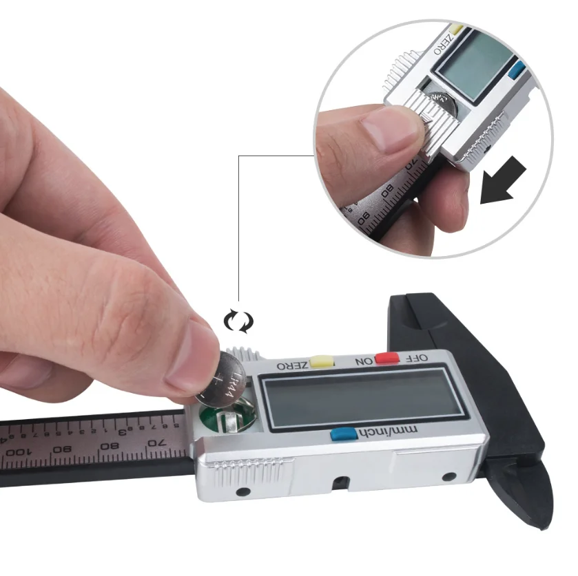 Electronic Vernier Caliper 150mm Microblading Measuring Tool Black Microblading Eyebrow Measuring Ruler