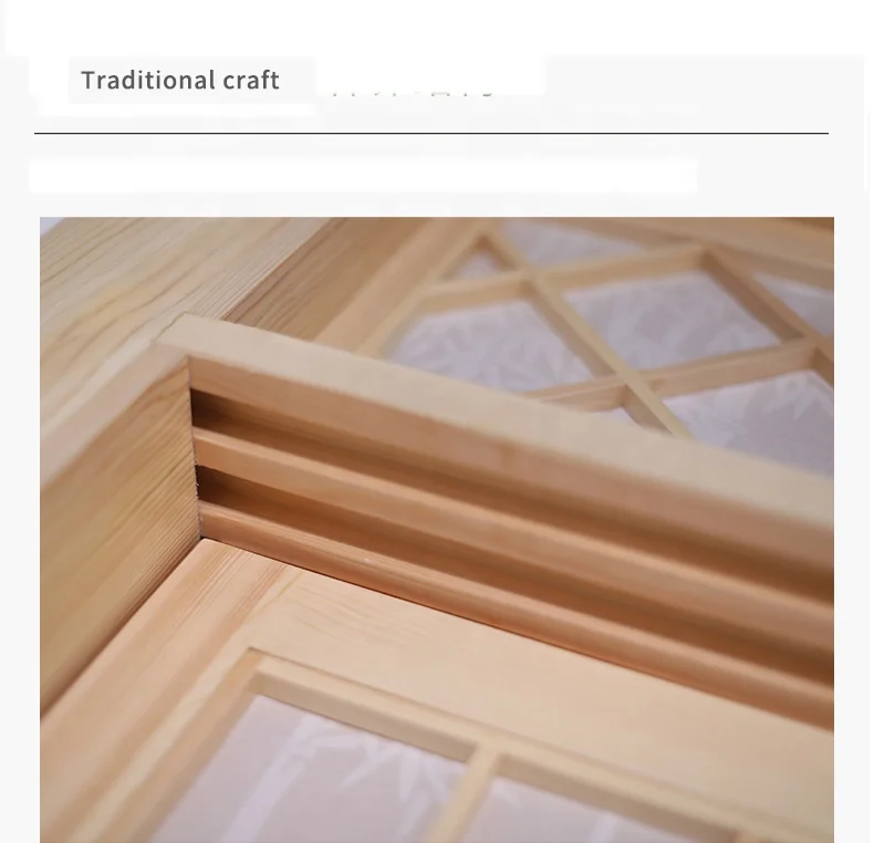 Customization Japanese indoor solid wood lattice partition restaurant sliding door