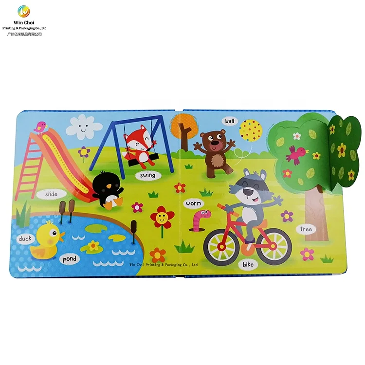 Full color baby educational books learning lift and flap books printing baby animal book