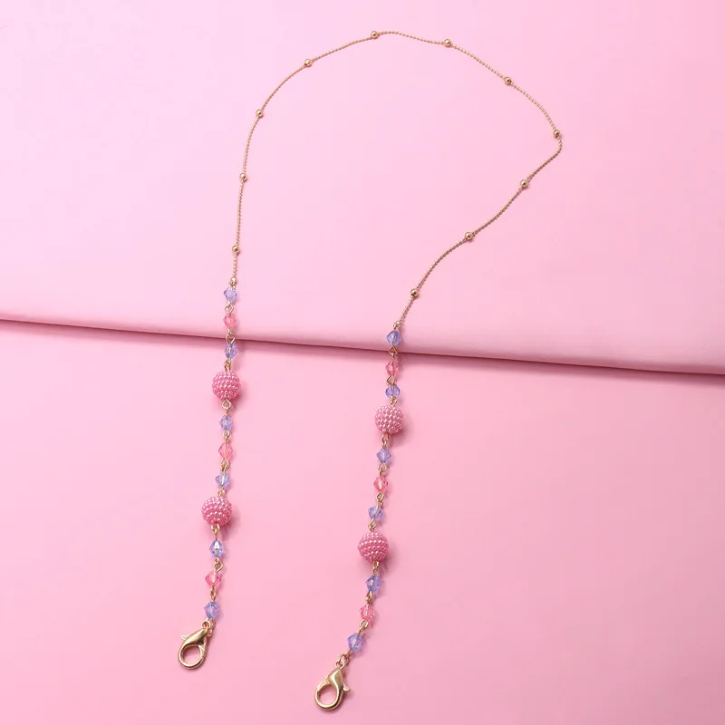 
Hot Strawberry Ball Handmade Beaded Mask Chain Eye Chain Child Mask Chain 