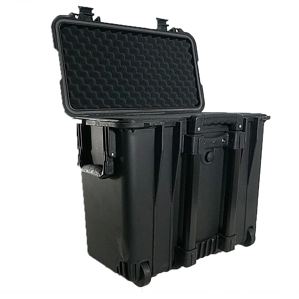 Customized  waterproof hard IP67 plastic large travel suitcase trolley rolling tool case with wheels