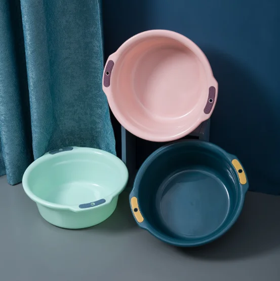 Cute Round PP Plastic Washbasin Hair Hand Wash Basin Three Size Washbowl