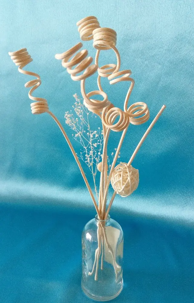 Wholesale rattan sticks curly wave curled reed diffuser stick escrima black 20mm curl collour craps