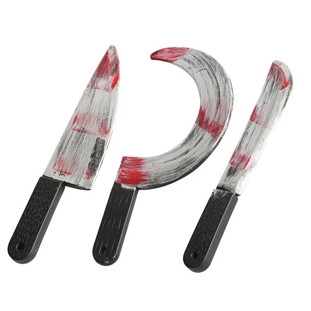 Bloody Decoration Accessories Haunted House Halloween Props plastic knife