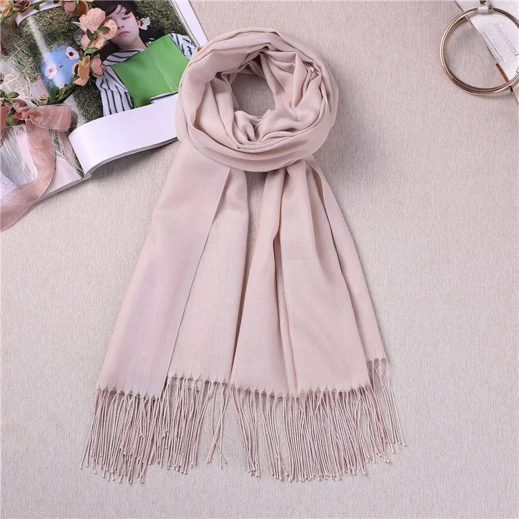 Кашемировые простые шали и шарфы, женский зимний шарф из пашмины на заказ