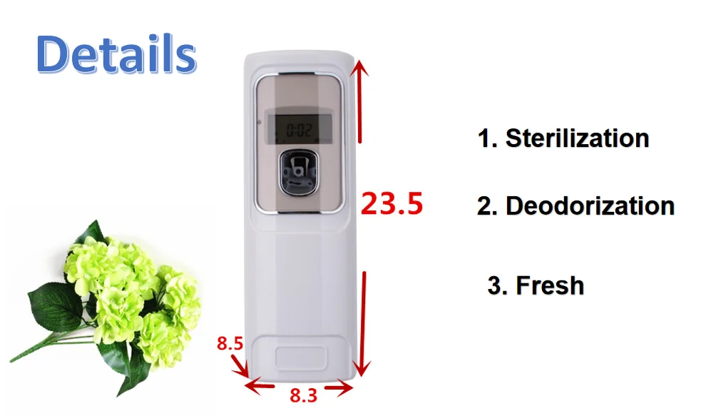 Pure Air Freshener Spray Machine LCD Perfume Fragrance Paint Aerosol Dispenser Aromatherapy Reed Diffuser Flower Scent Support