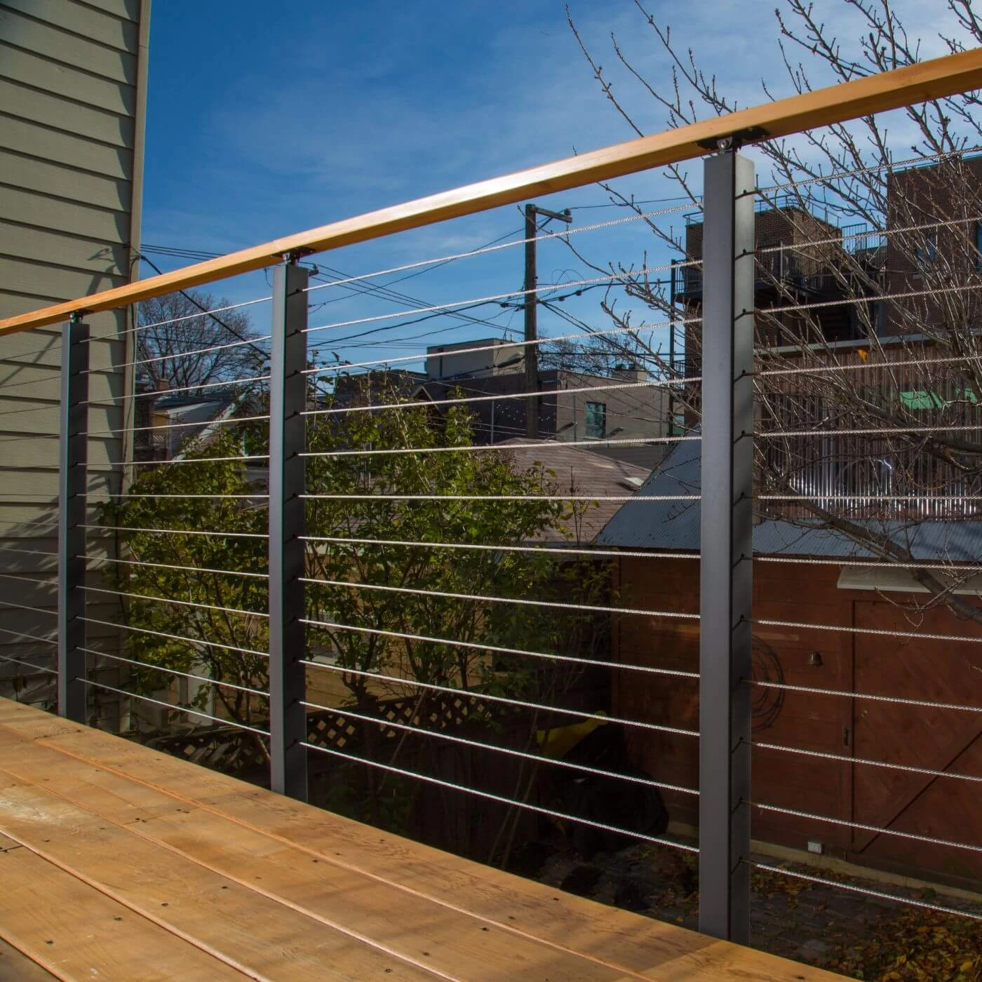 America Modern Design Outdoor Durable Stainless Steel 316 4/6mm Cable With 262 Series Tensioner Carbon Steel Baluster Railing