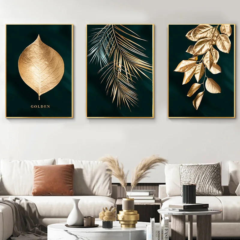 Light luxury fashion 3 pairs of painting crystal porcelain living room home office decoration printing wall art