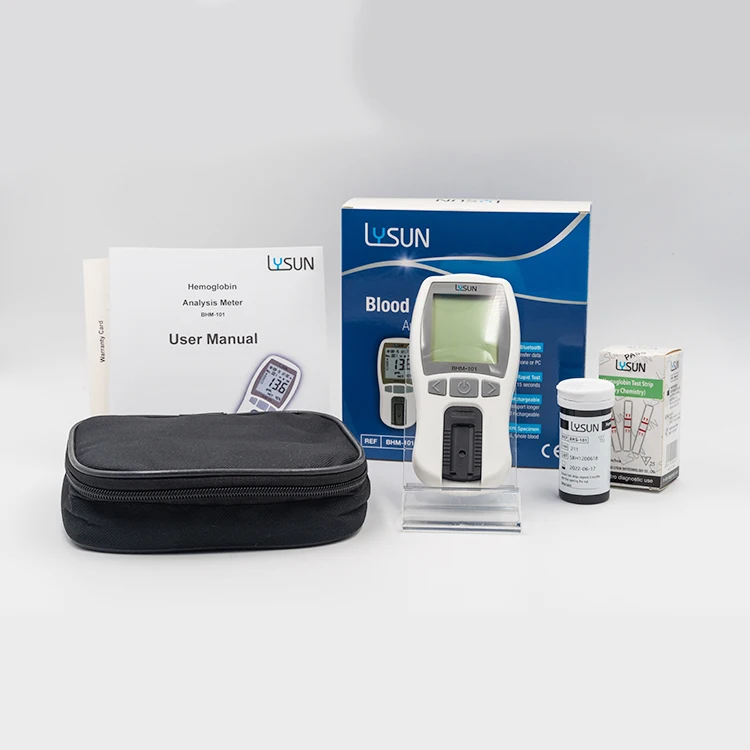 Lysun Hemoglobin Analyzer Test Equipment Home Use Hemoglobin Meter Test Strips BHM-101