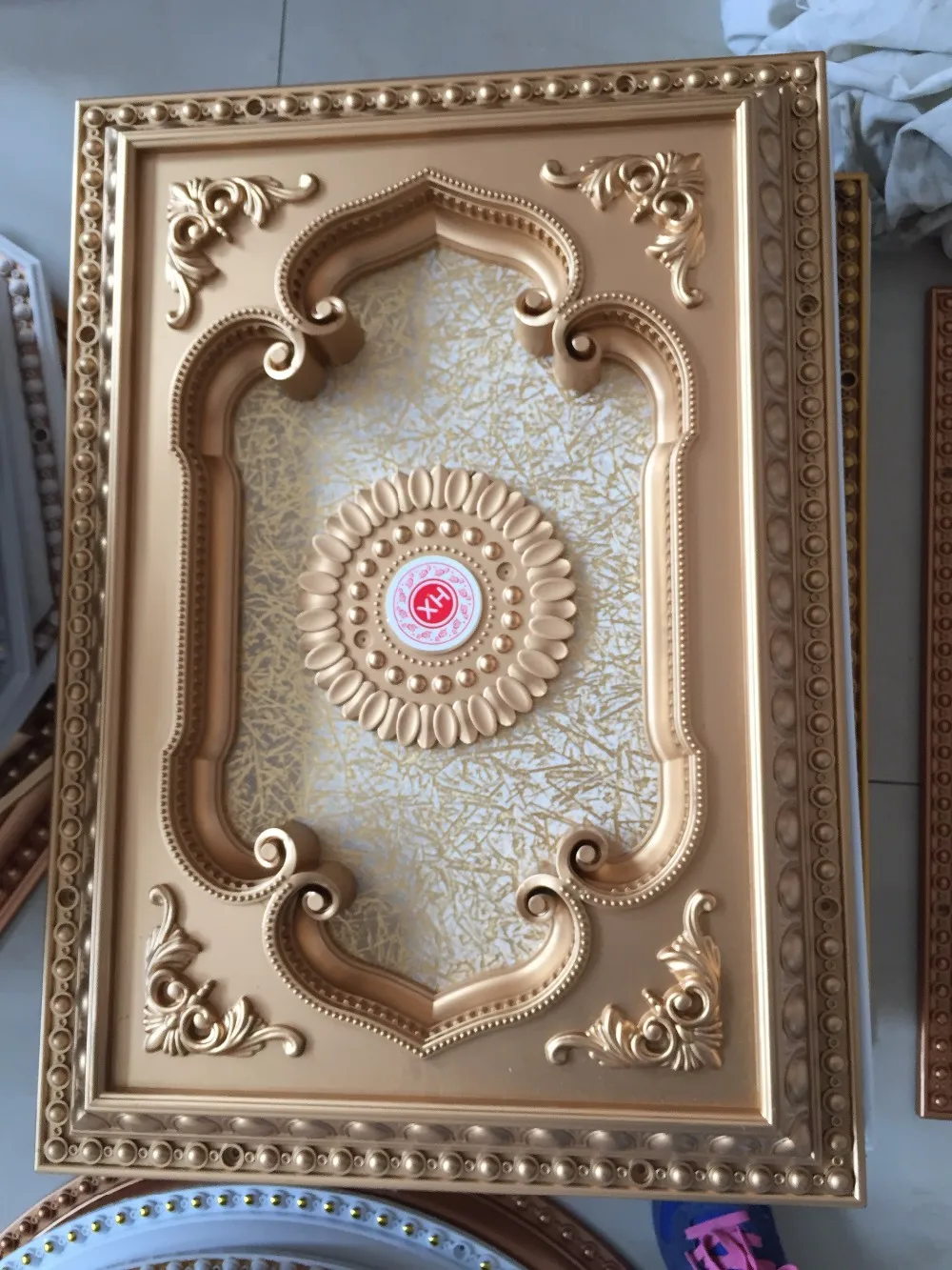 New Design Rectangle European Ceiling Pattern Led PS Artistic Decorative Ceilings