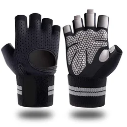 Custom OEM Half Finger Anti-slip Shock Absorbing Bicycle Glove Sports Gloves For Weighting Biking