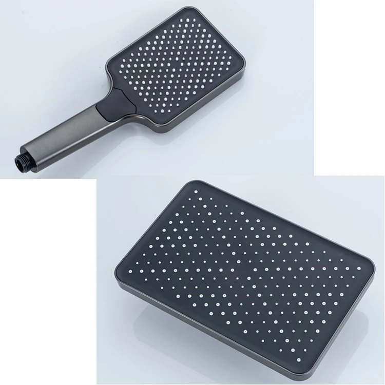 Smart Digital Display Shower Set Gun Gray  Brass Bathroom Piano Keypad 4 Way  Intelligent Shower Faucet System SS-1297