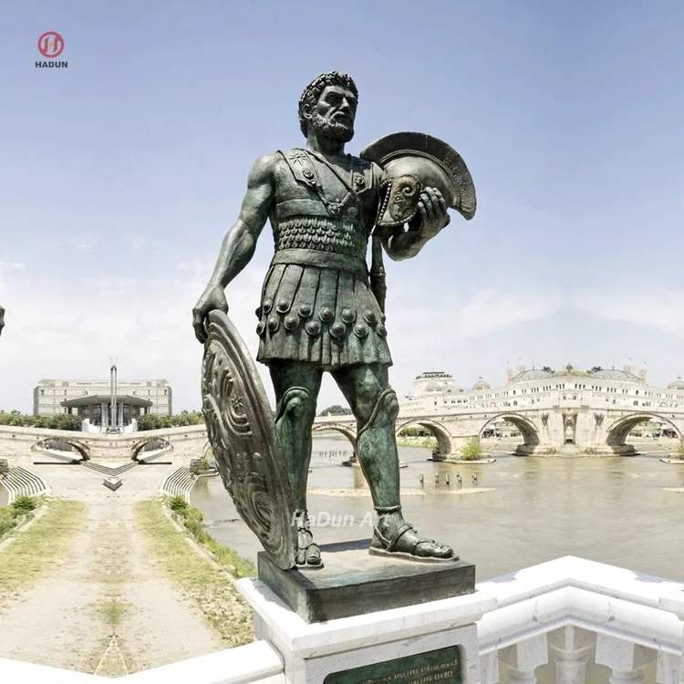 Customized Large Western Style Outdoor Garden Bronze Greek Woman Warrior Statue Sculpture