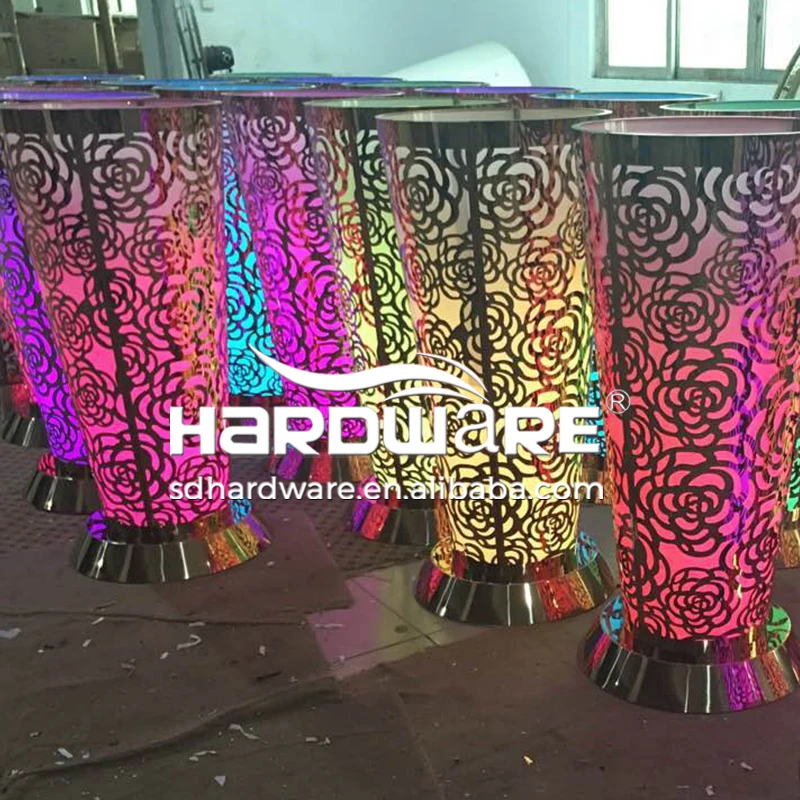 Commercial Hotel Furniture Luminous Portable High Bar Cocktail Stand Round  Led Bar Table