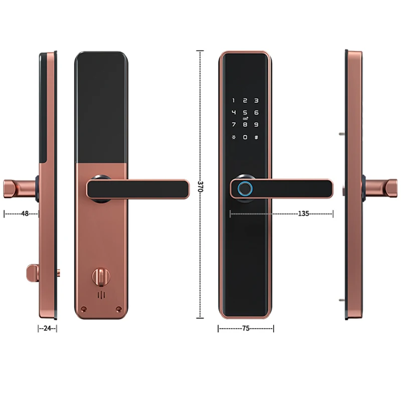 Full function digital code access smart security biometric Fingerprint door lock tuya wifi TTlock ble remote control locks