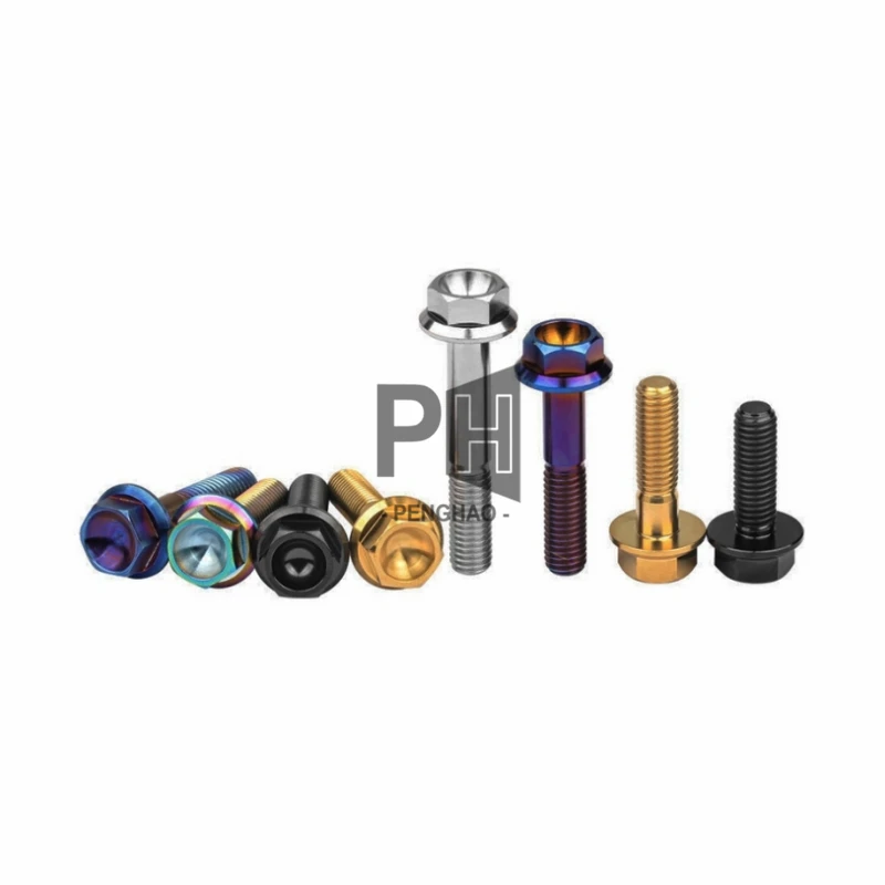 Titanium Flange Hex Bolt M6x10/15/20/25/30/35mm Custom Baut Titanium Wsrna OEM Ti Screws for Motorcycle Retrofit