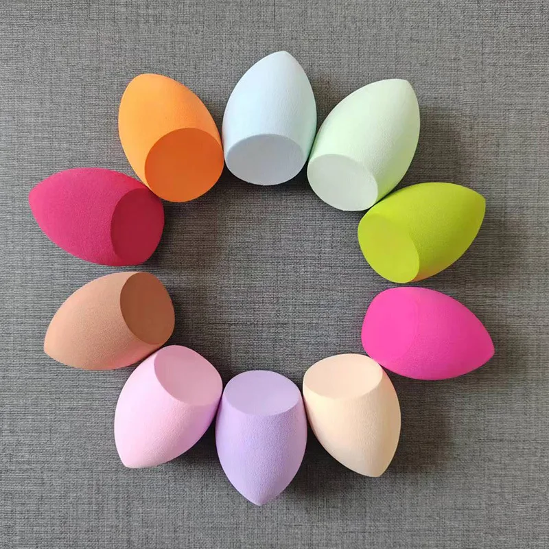 Custom Logo Latex Free Soft Makeup Sponge Facial Powder Blender Egg Makeup Blender For Foundation Multi-colored