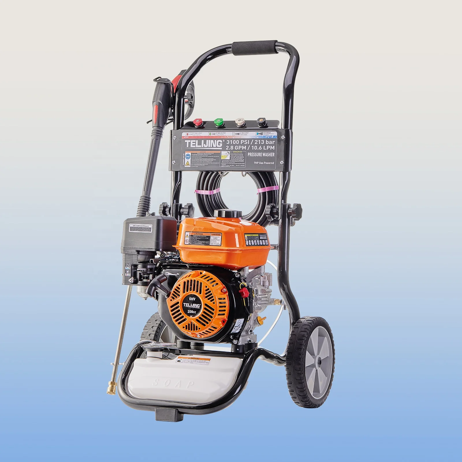 Economy 3100PSI/213bar Gasoline High Pressure Washer 7HP Engine Adjustable Water Column Angle Car Garden Pump Motor Gear