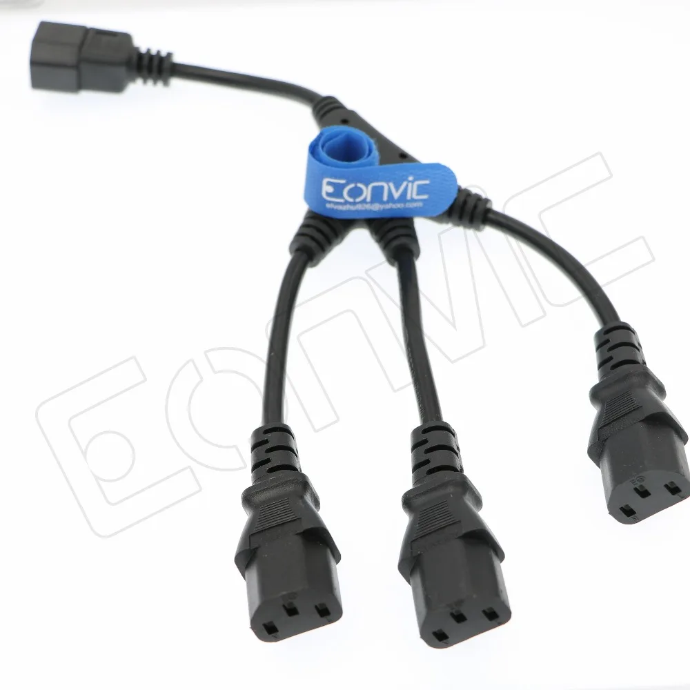 Eonvic IEC 320 C14 штекер к 3 X C13 гнездовой Y-разветвитель Кабель питания 1 фут