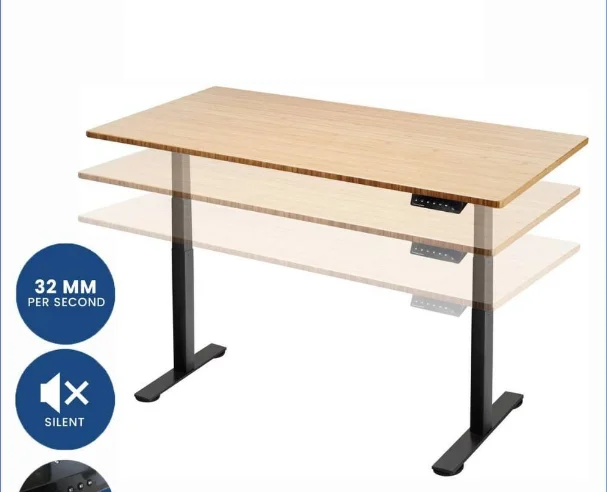 Electric Standing Table Frame Ergonomic Home Office Single Motor Height Adjustable Desk Frame Black Metal Iron Table Frame