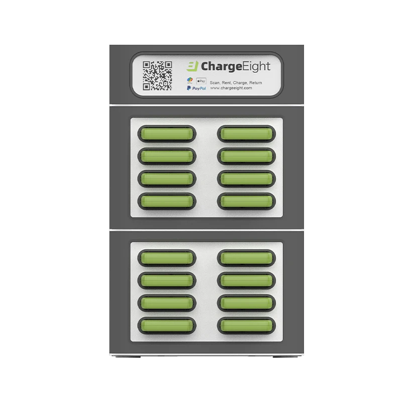 App QR Code Mobile Power Bank  Rental  Kiosk 8 Slot Shared Power Banks Station Cheap Price for Bar Cafe