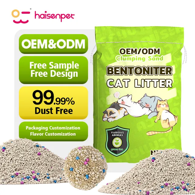 Philippines Malaysia Hot Selling Cat Litter Bentonite Multi Fragrance Dust-Free Strong Clumping Ball Shaped Bentonite Cat Litter