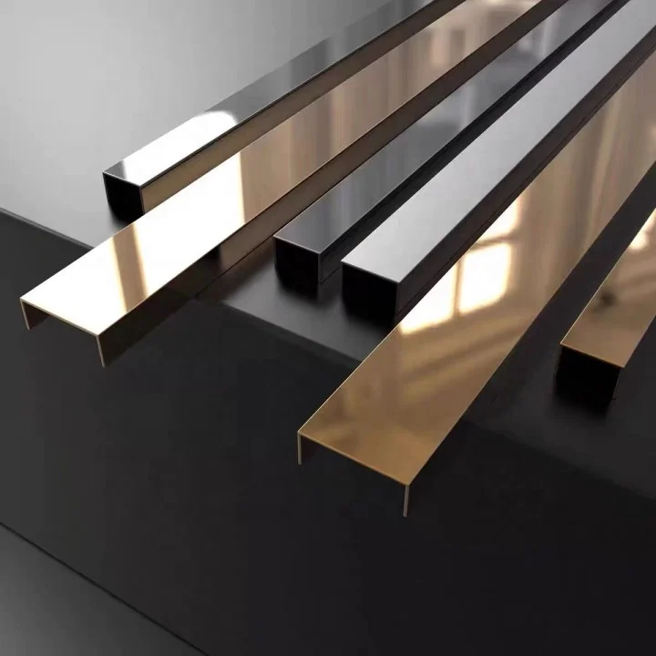 Low Price Tile Profile Flooring Corner Accessories Stainless Steel Ceramic Tile Trim Strip Stainless Steel U Shape Tile Trim