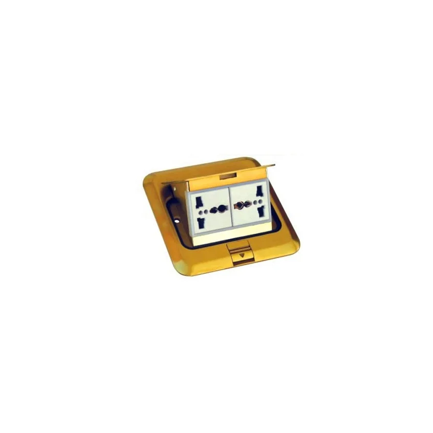 Hotel Series Brass Pop Up Floor Socket Box Multi function Sockets Outlet