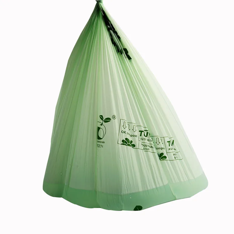 ASTM D6400 100% Eco friendly Corn starch Compostable plastic biodegradable kitchen garbage trash bag