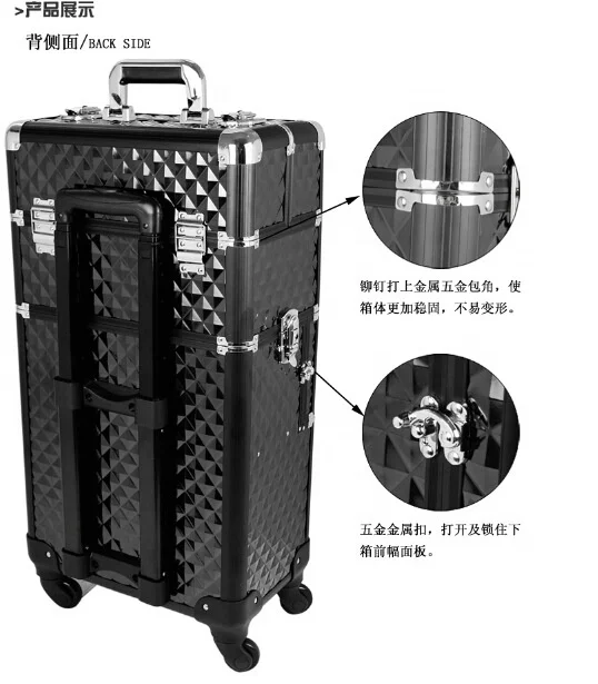 Yaeshii Luggage Wheel Custom Logo Organizer Girls Travel Makeup case Hairdresser Beauty Makeup Large Capacity Trolley Case