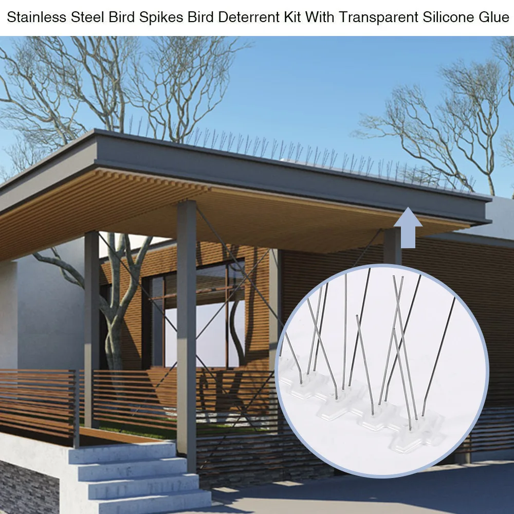 The Bird Control Spikes No Killing Anti Bird Stainless Steel Bird Repellent Spikes Durable Pigeon Repellent spikes
