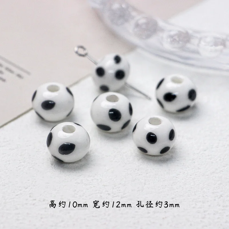 Wholesale Black Series Ceramic Porcelain Round Beads Milk White Square Spacer Beads for Diy Necklace Bracelets Jewelry Making
