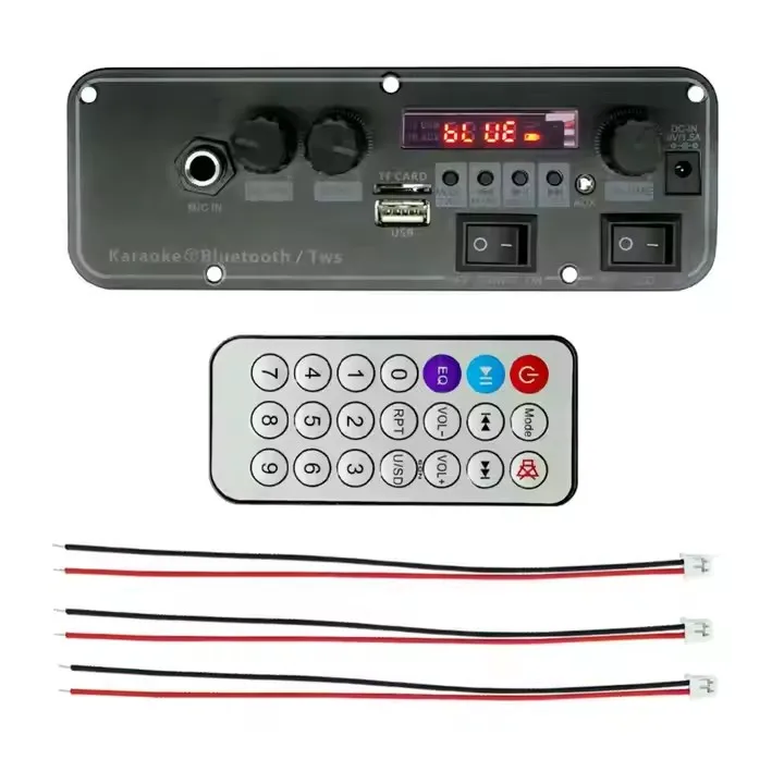 40W MP3 Player Bluetooth Music Speaker Amplifier Board Module With Microphone for trolley speaker