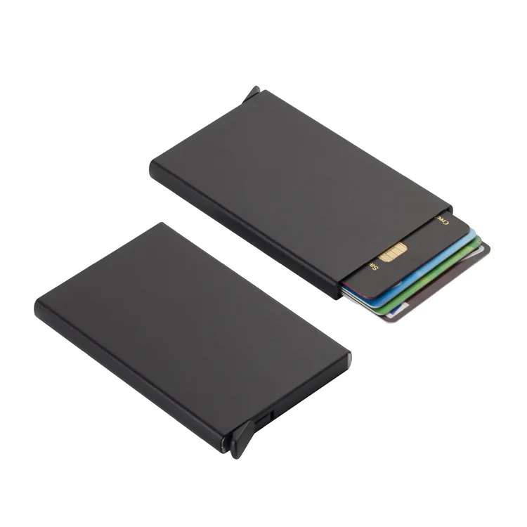 2021 Custom Logo Front Pocket Minimalist Aluminum Metal Money Clip Wallet Slim RFID Carbon Fiber Wallets for Men