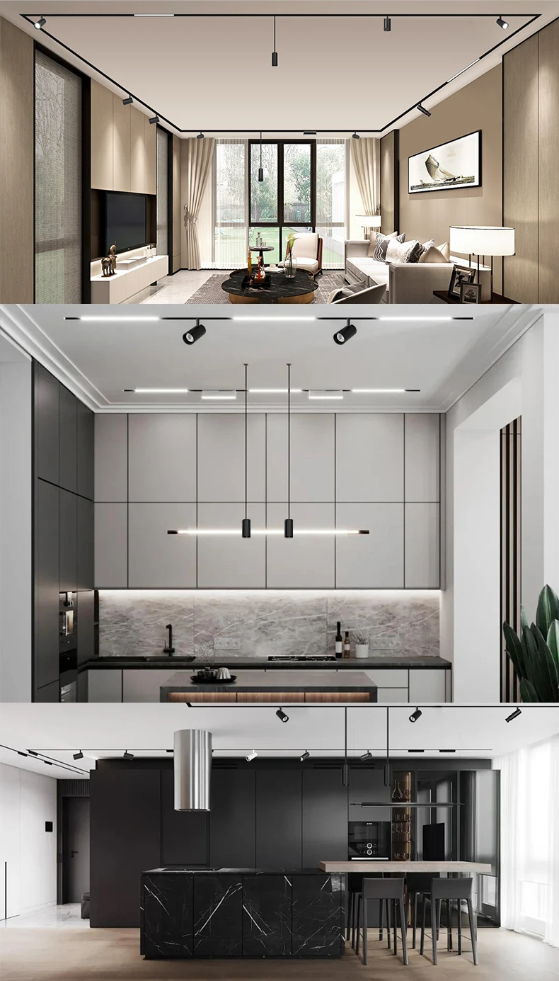 Small size 0/1-10v dimmable adjustable 8w modern magnetic track light for home shop museum