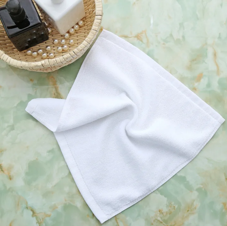 Eco-Friendly Luxury Towel Set 100% Cotton Custom Logo White Face Cloth Hand Towel