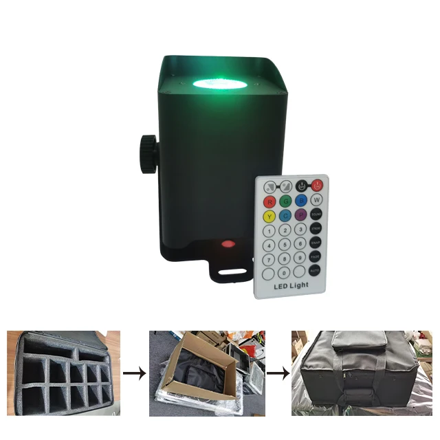 1PCS 18W 6in1 led battery&wireless dmx&IR remote control new folding uplight for christmas led battery operated wreaths