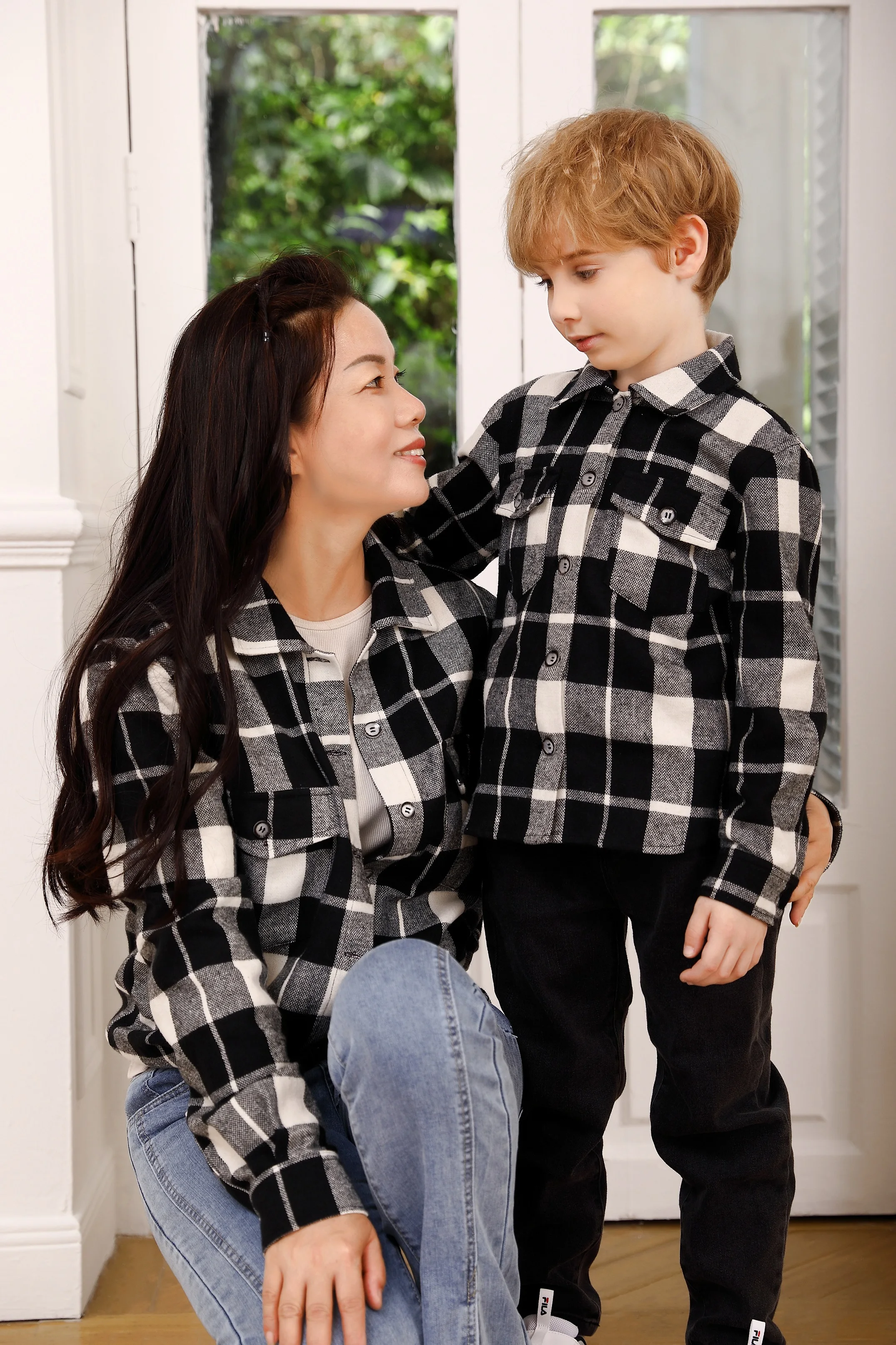 Fashion Knitted Age 14 Black Clothes Children Boy Check Shirt Long Sleeve Polyester Boys Casual Kids Shirts for Boys and Fancy