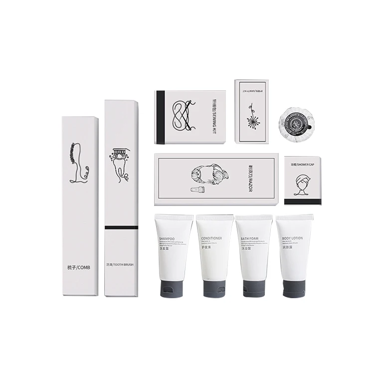 Hotel bathroom disposable soap and shampoo toothpaste set hospitality  toiletries kit supplies