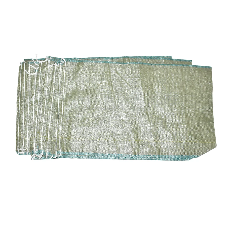 Green polypropylene woven sacks for packing garden garbage