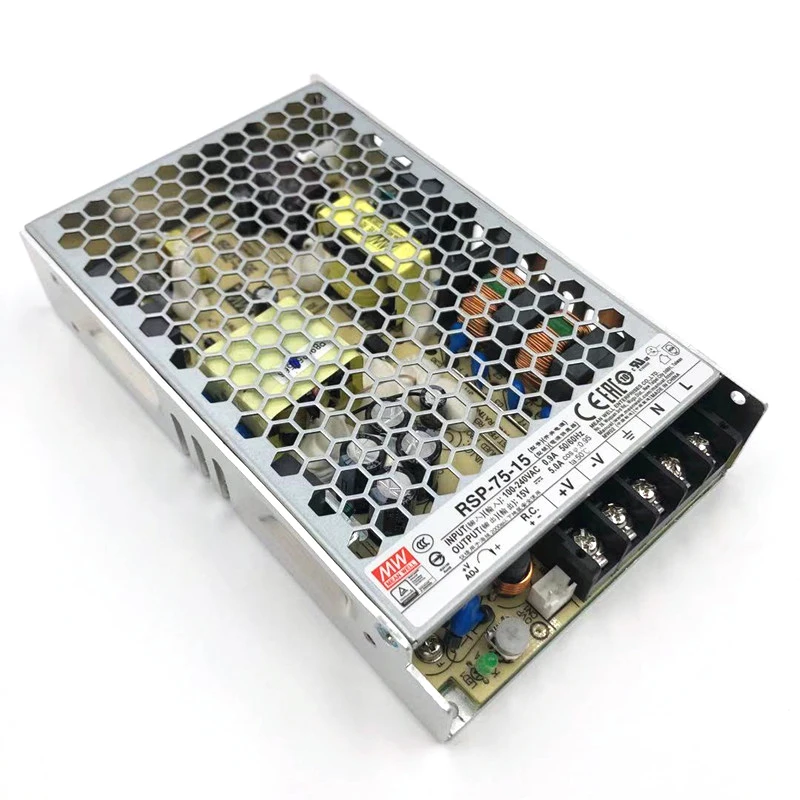 MEAN WELL RSP-75 3.3V-48V 0-15A Meanwell RSP-75 75W Single Output with PFC Function Power Supply 3 Years 49.5-76.8W 47~63HZ