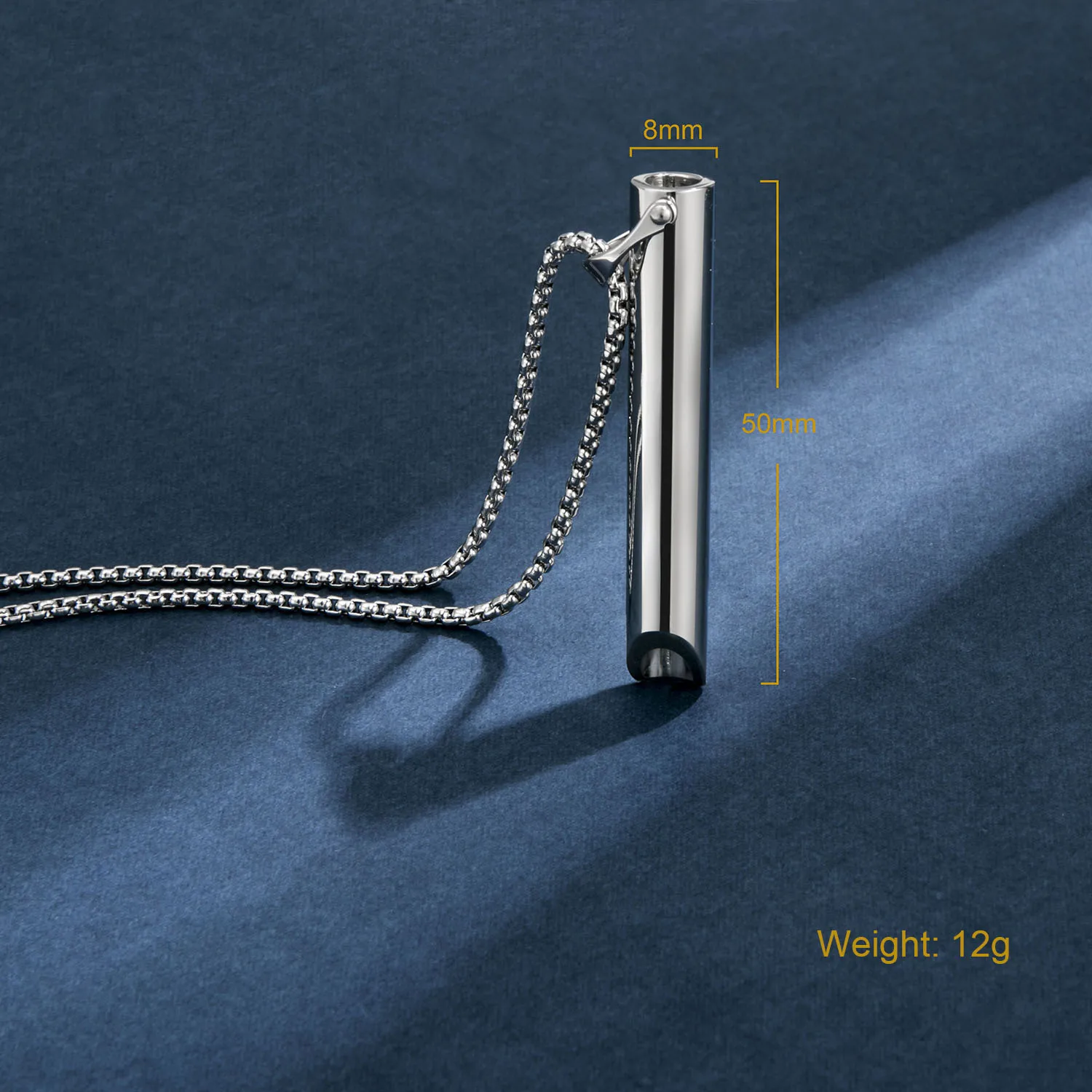 Stainless Steel Breathing Anxiety Necklace Pendant for Meditation Relaxation Calming Down Reducing Stress for Women and Men