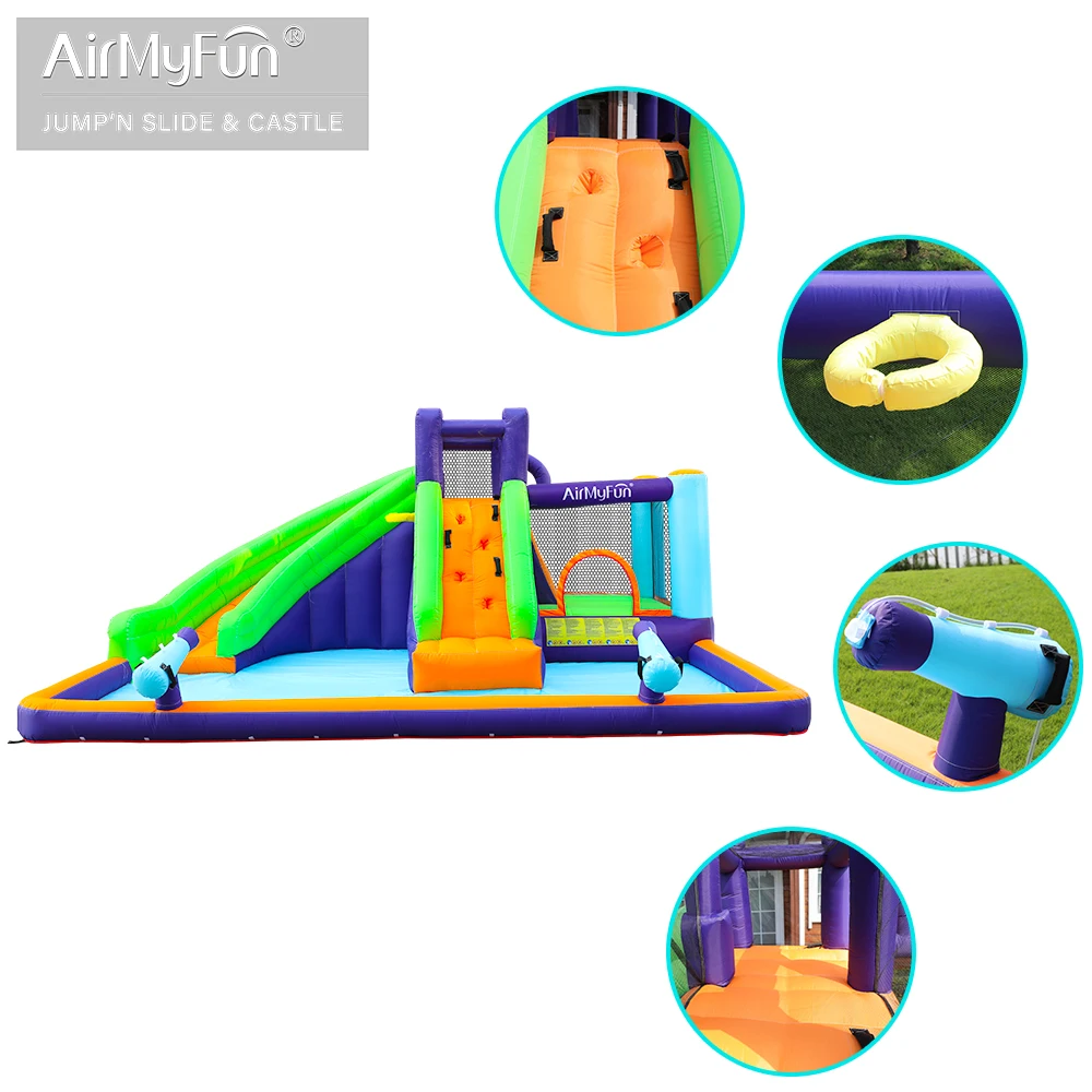 Airmyfun Pool Water Squirt Toy Party Funny Play Inflatable Slide Bouncer Indoor Jumping Castle Bouncy House