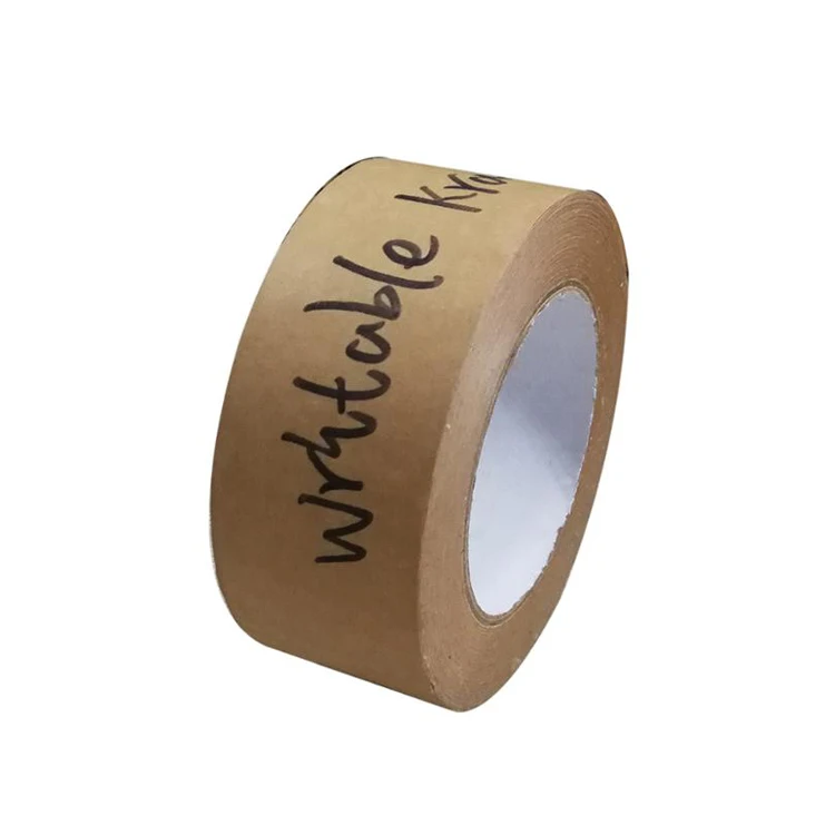 
Hot selling packing sealing adhesive tape kraft paper gummed tape writable kraft paper tape 