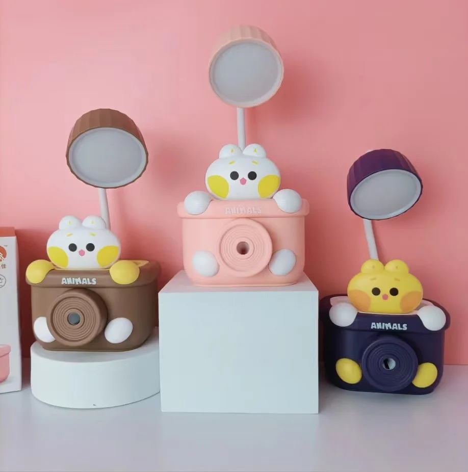 Kids Bedside Table Lamp Led Mini Charging Study Desk Lamp Student Led Lamp Table with Pencil Sharpener Sharpener