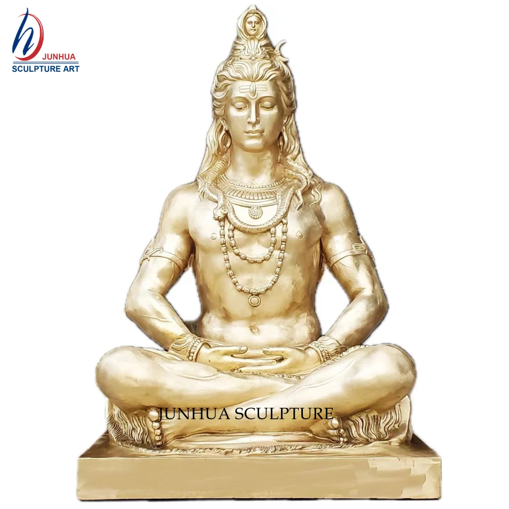 Home Garden Life Size Bronze Meditating Shiva Statue Sculpture