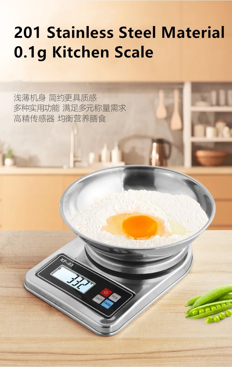 Digital Kitchen Scale Kitchen Food Balance Cuisine Measuring Tools Stainless Steel Balance