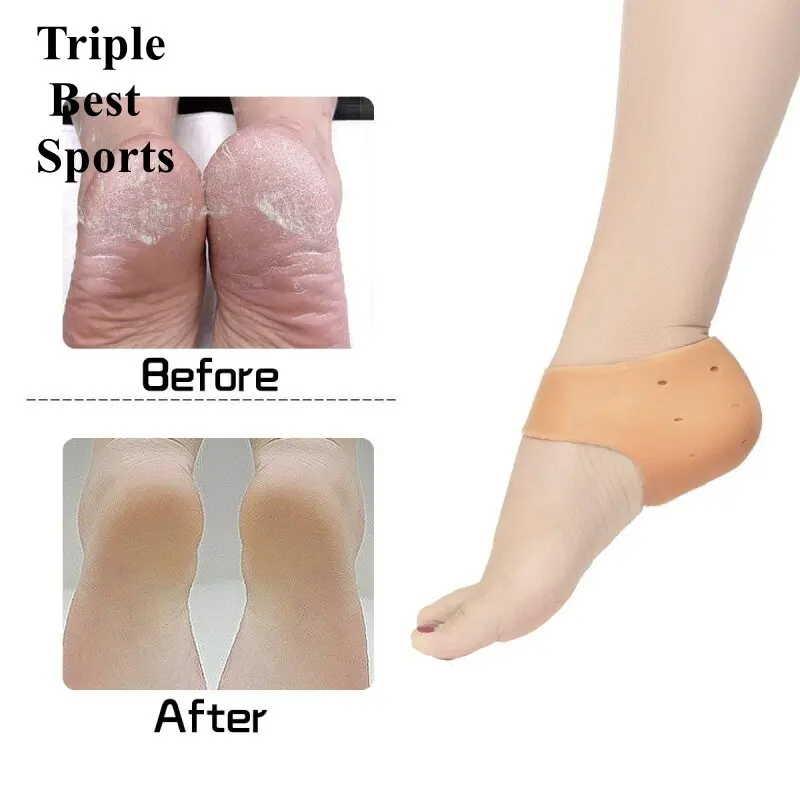 TBSSilicone Gel Shield Moisturizing Blister Foot Cracked Plantar Fasciitis Bone Spur Relief Pad Support Silicone Socks