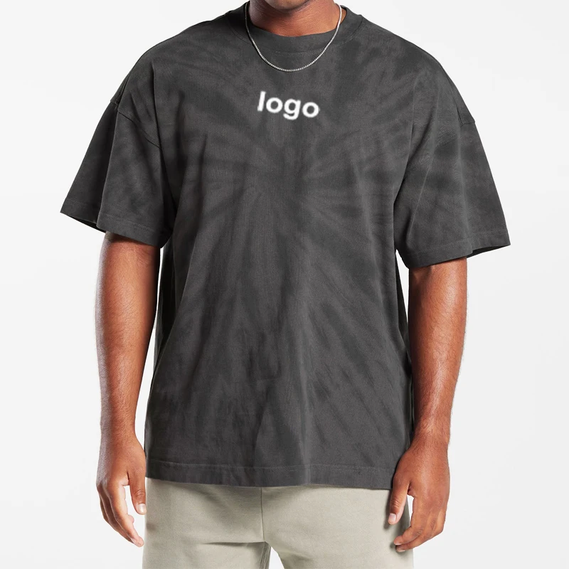 Wholesale 100%Cotton Crew Neck Workout Tie Dye Men Oversize T Shirts Custom Printing